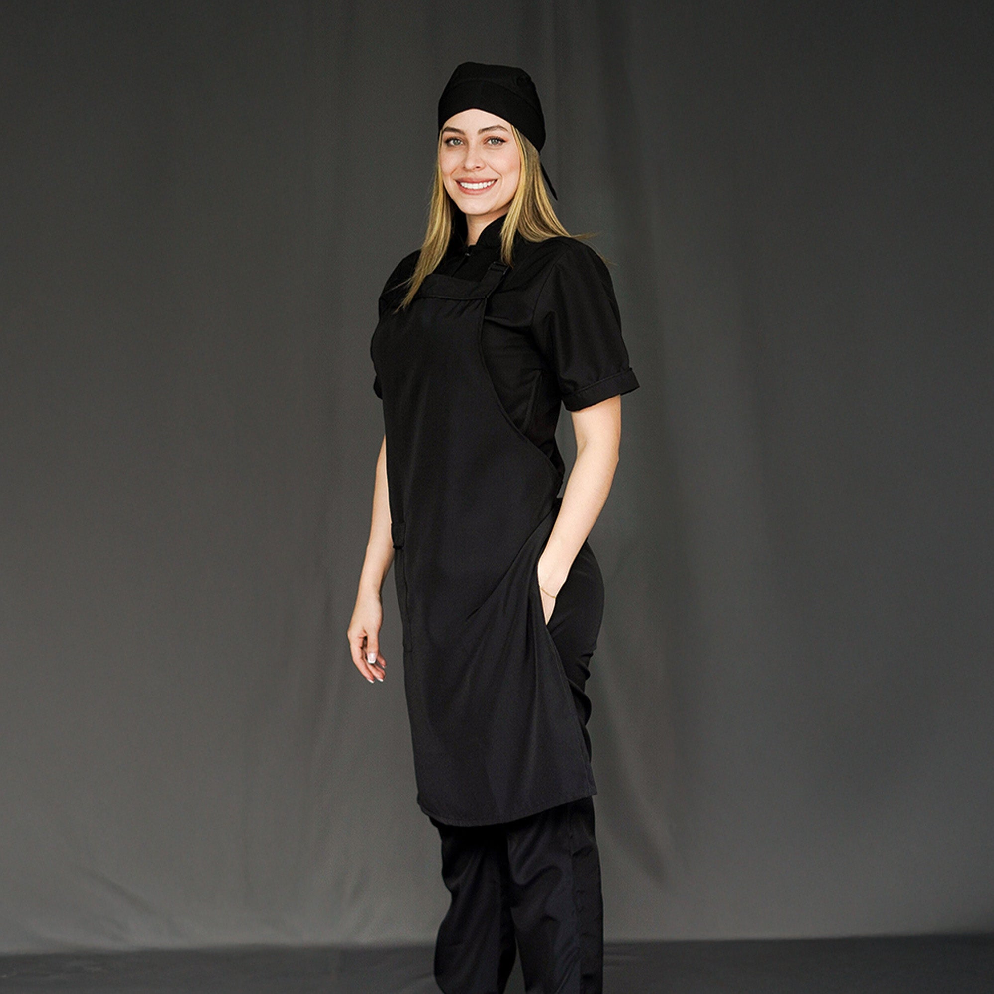Combo Antifluido Camisa+Pantalón+Delantal+Cofia - Mujer