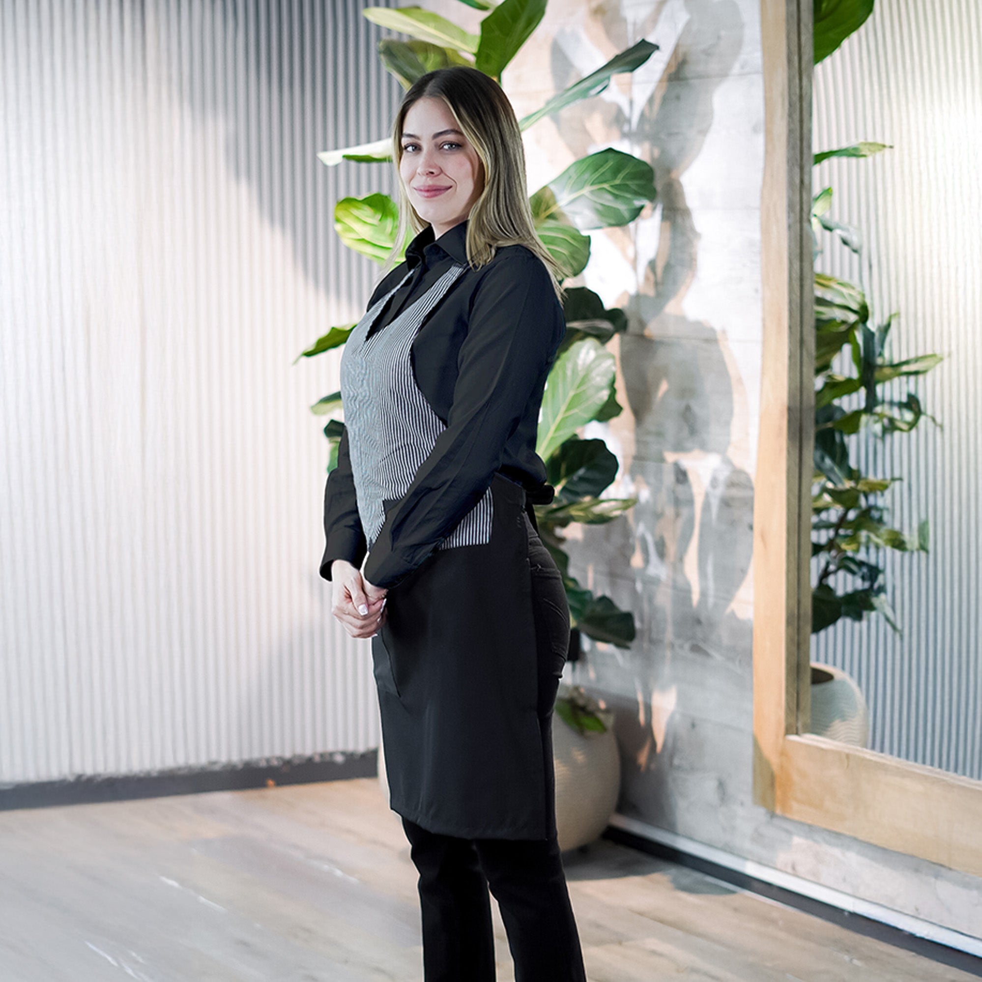 Oxford Shirt + Pants + Vest Apron Combo - Women