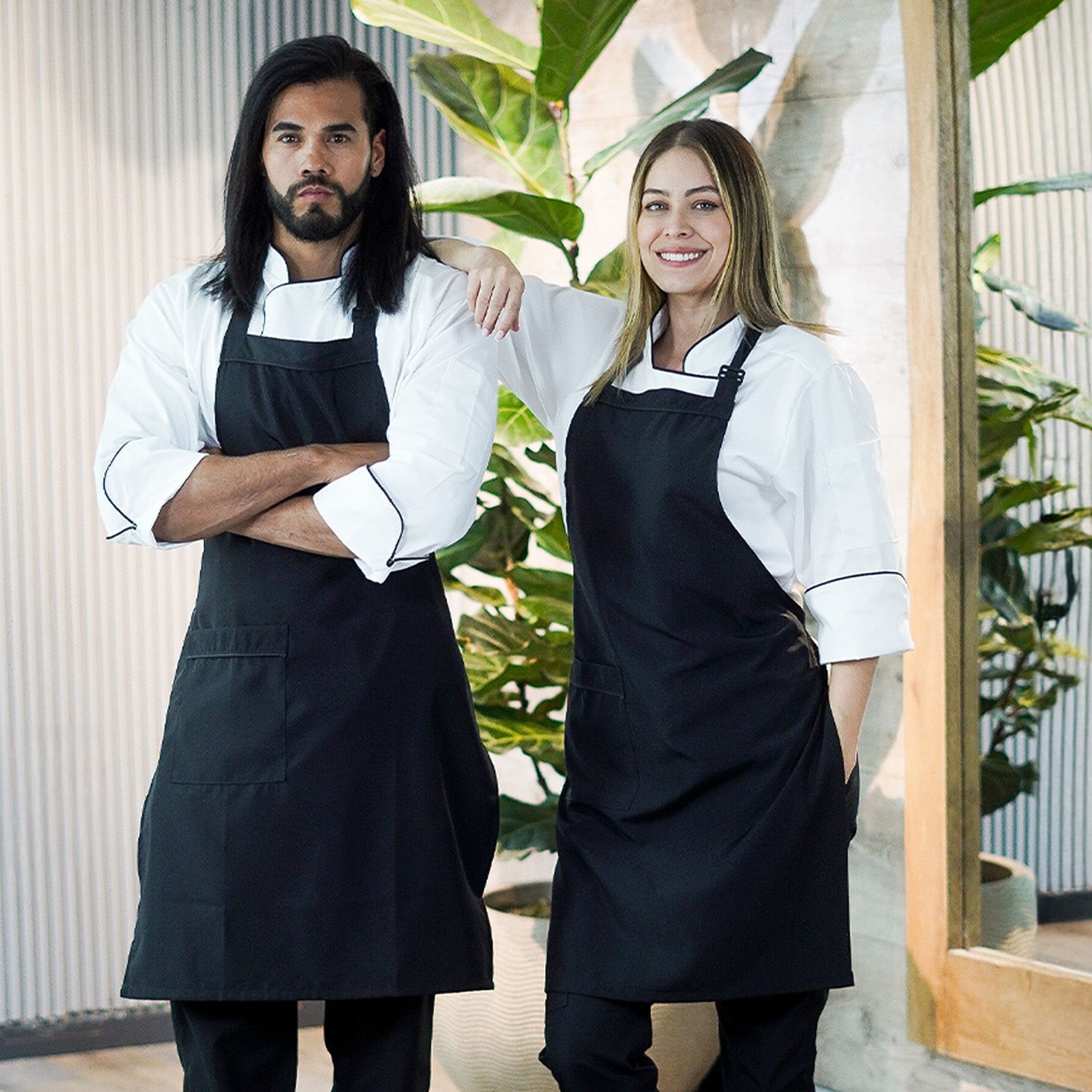 Unisex Black Anti-Fluid Bib Apron