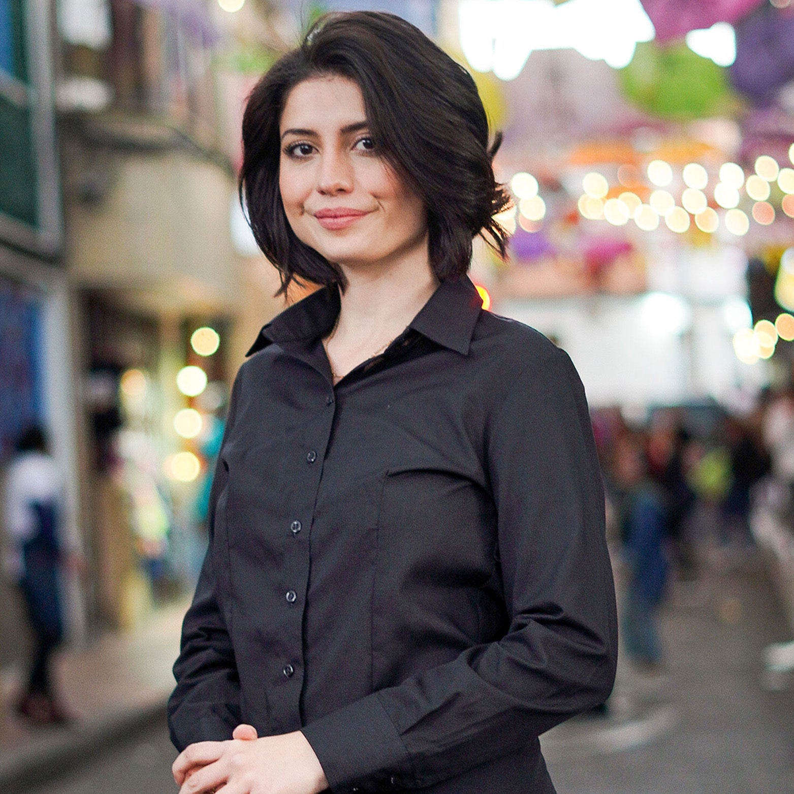 Camisas Oxford Negro - Mujer