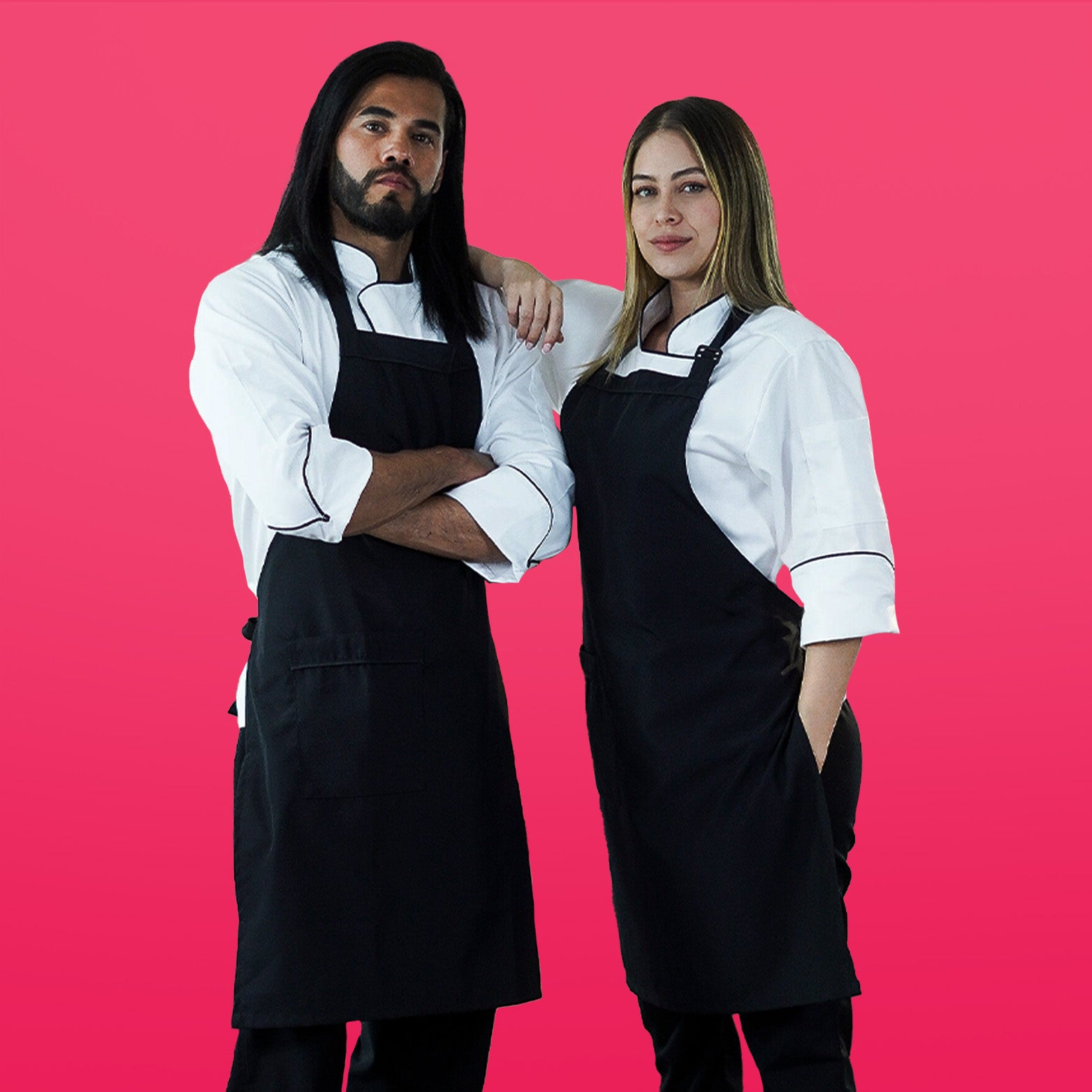 Unisex Black Anti-Fluid Bib Apron