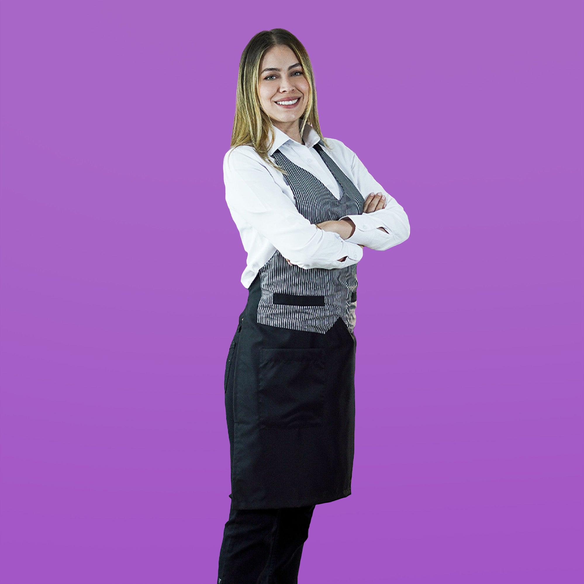 Combo Camisa Oxford +Pantalón + Delantal Tipo Chaleco - Mujer
