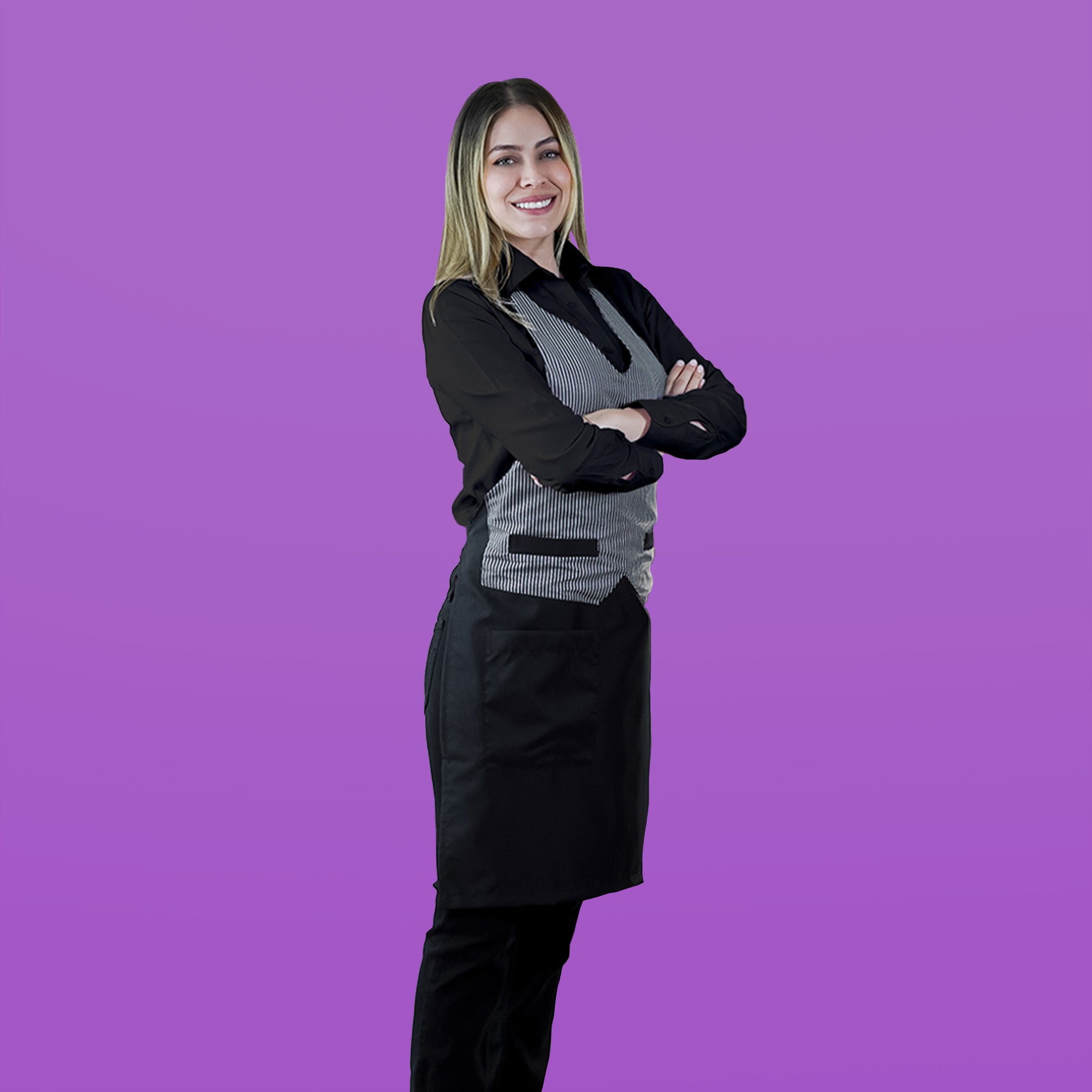Oxford Shirt + Pants + Vest Apron Combo - Women