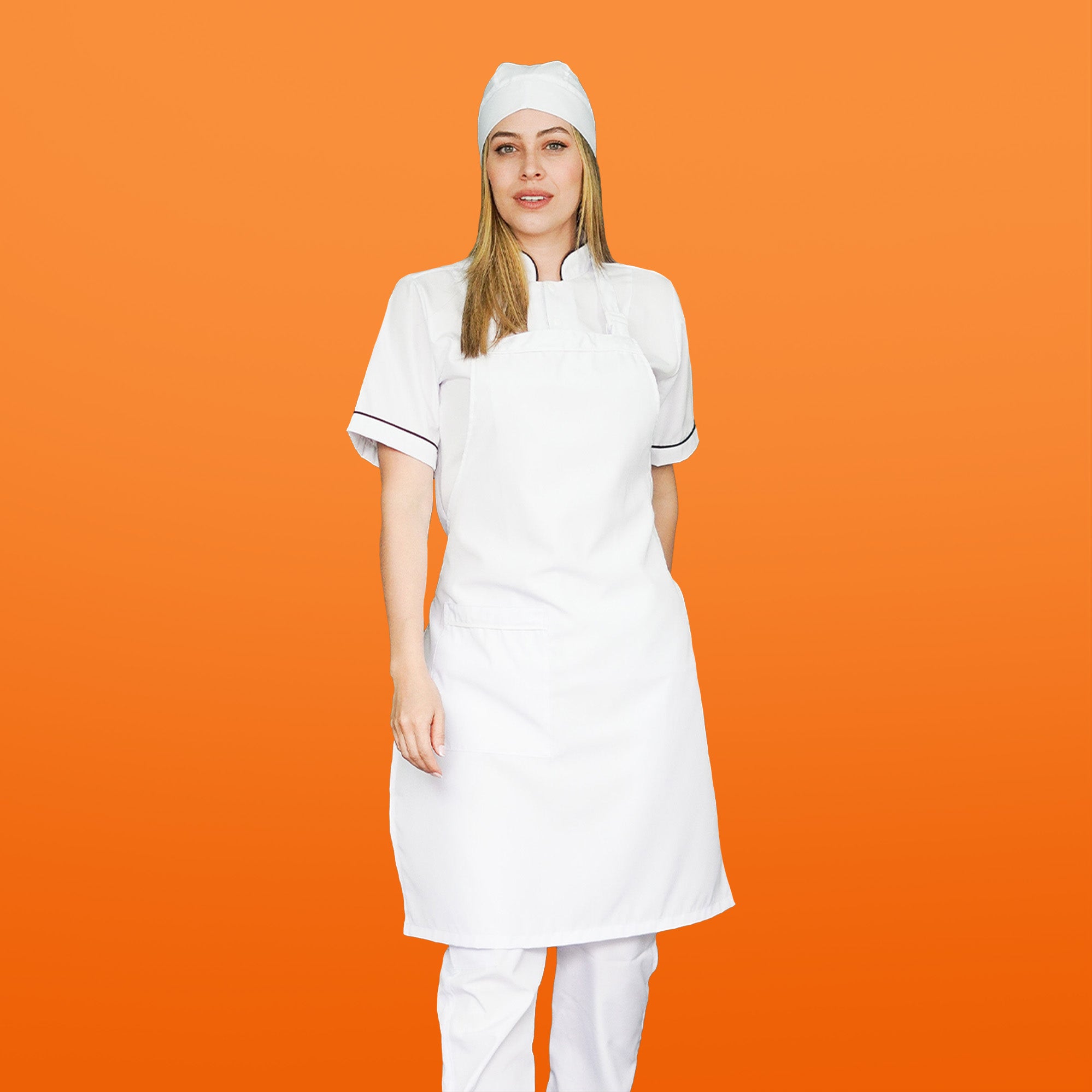 Combo Antifluido Camisa+Pantalón+Delantal+Cofia - Mujer