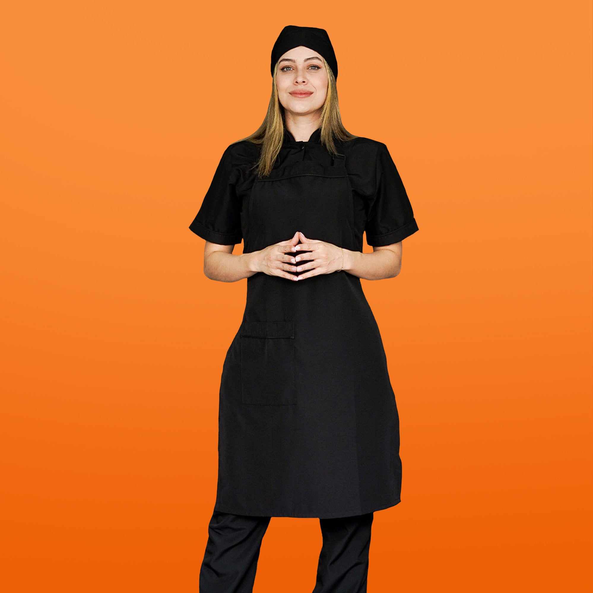 Combo Antifluido Camisa+Pantalón+Delantal+Cofia - Mujer